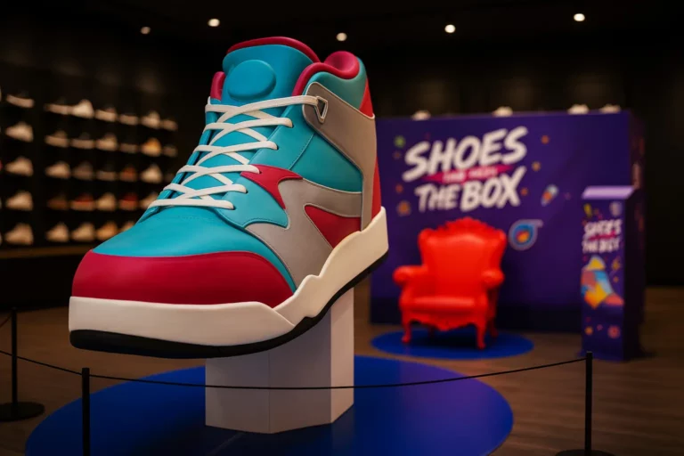 Une scénographie pour des chaussures dans un magasin