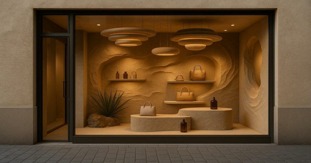 Intérieur boutique immersive moderne