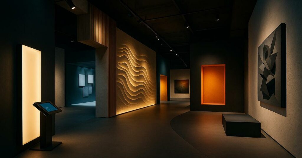 Scénographie immersive contemporaine élégante