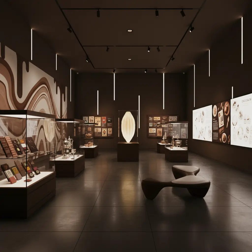 Scénographie d’exposition immersive consacrée au chocolat