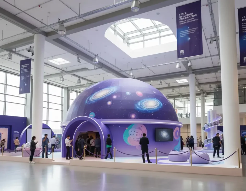 Planétarium durable installé pour une exposition immersive