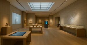 Salle muséale contemporaine lumineuse