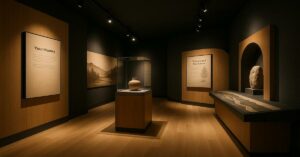 scénographie muséale contemporaine réaliste