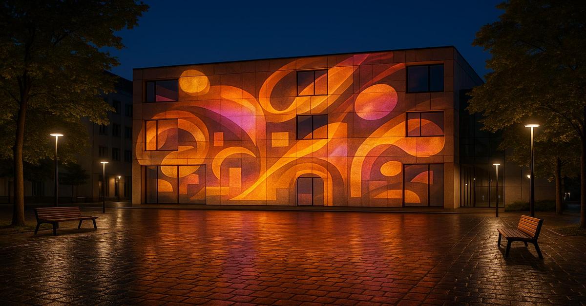 Façade illuminée mapping nocturne