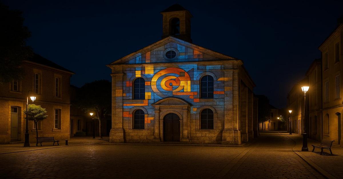 Projection lumineuse sur bâtiment patrimonial