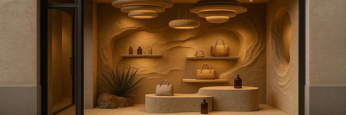 Intérieur boutique immersive moderne
