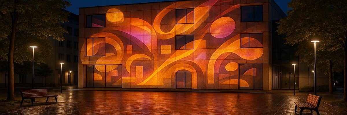 Façade illuminée mapping nocturne