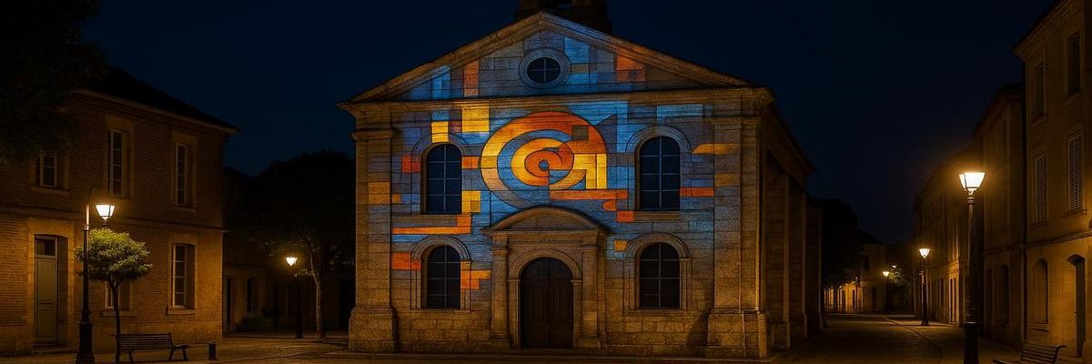 Projection lumineuse sur bâtiment patrimonial