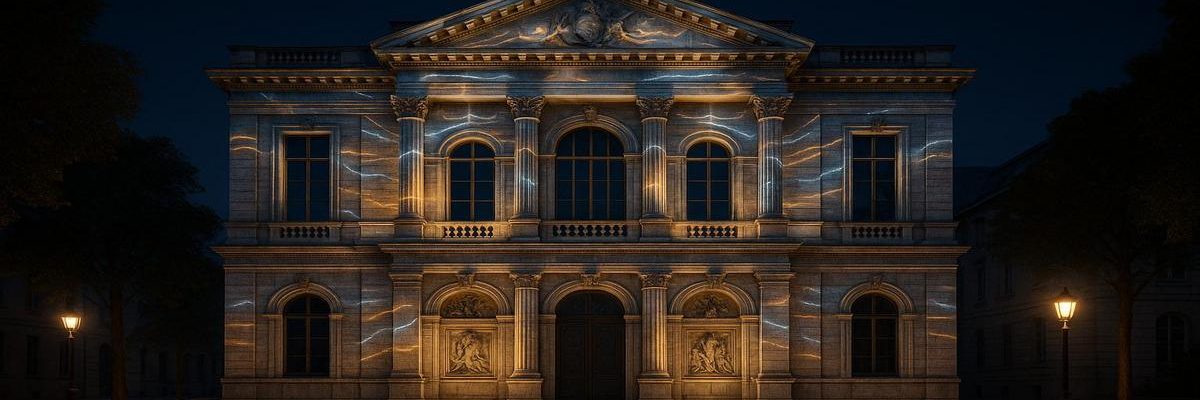 Façade historique illuminée nuit