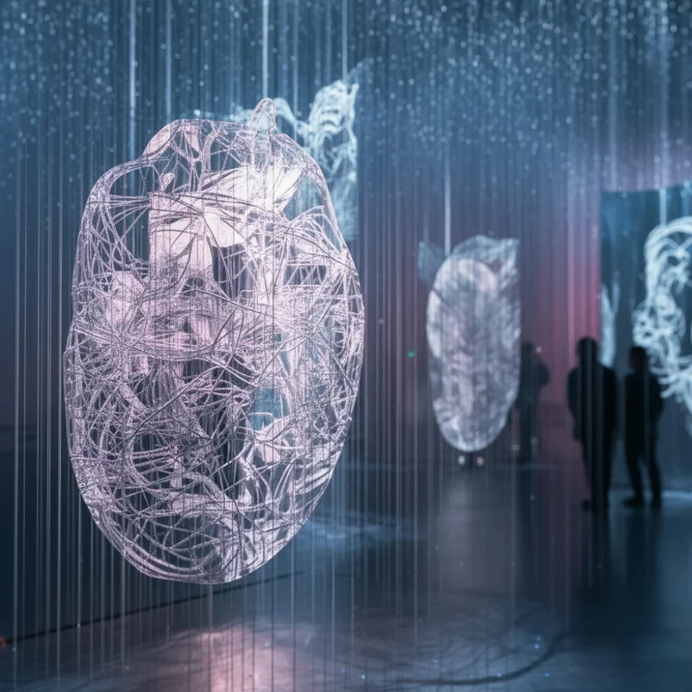 Une exposition de plusieurs structures suspendues