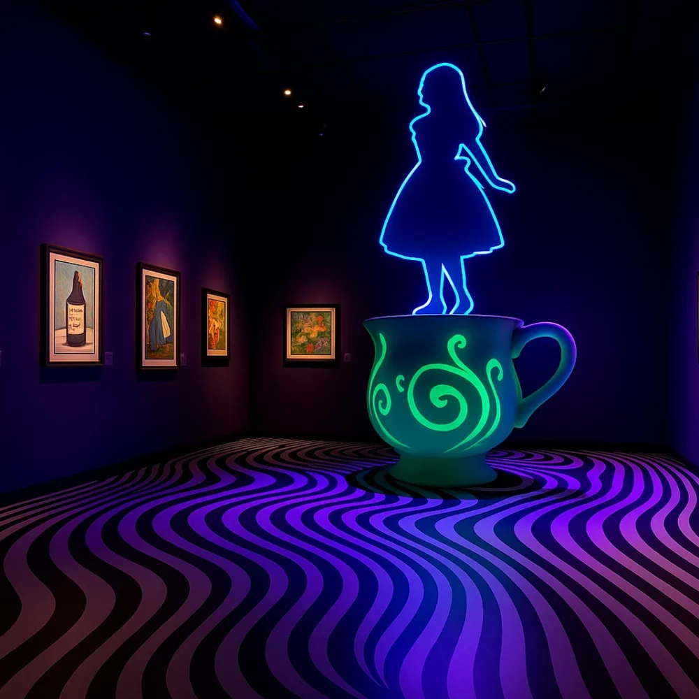 exposition immersive alice au pays des merveilles dans un musée