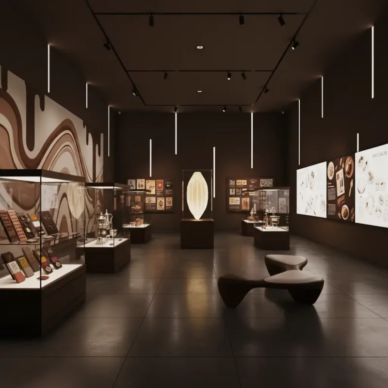 Scénographie d'une exposition sur le chocolat
