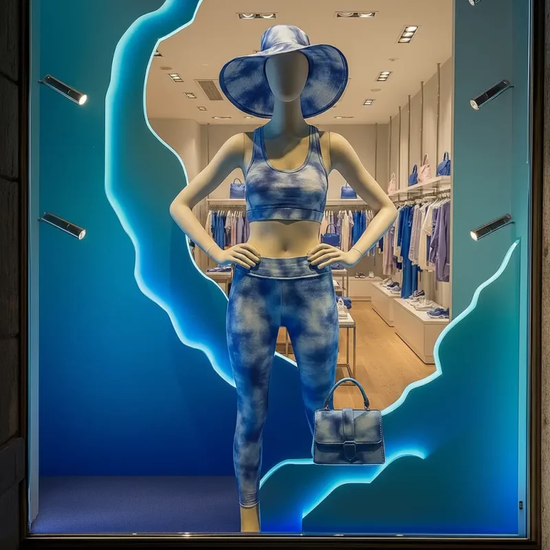 Vitrine d'une boutique de vêtements de sport